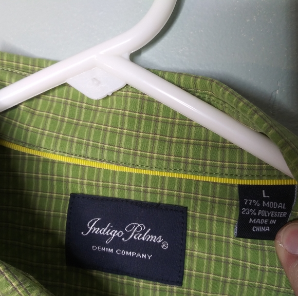 Indigo Palms Long Sleeve Button Front Shirt - Picture 4 of 4